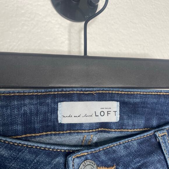 Ann Taylor LOFT Womens Jeans Size 29 Denim Blue Curvy Skinny Dark Wash Casual - Picture 3 of 15